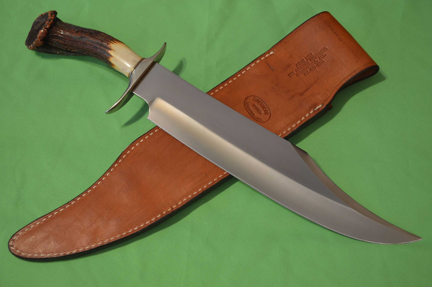 Vintage Jimmy Lile No Dot Massive Crown Stag Bowie Knife (SOLD)