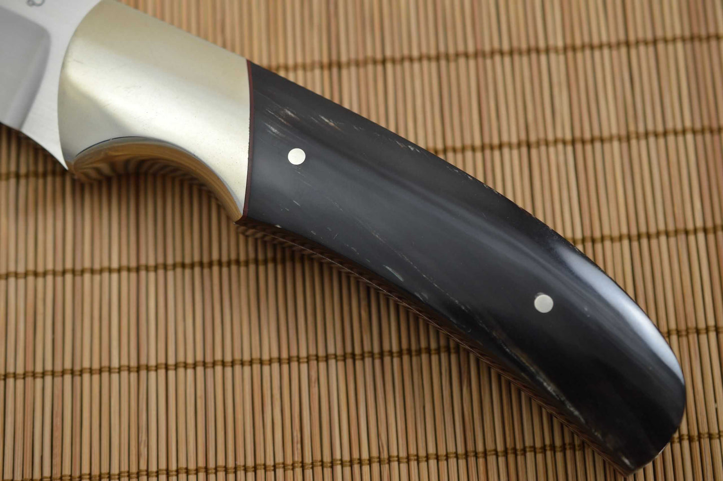 Ben Voss Large Buffalo Horn Fighter, Custom Fixed Blade Knife (SOLD)