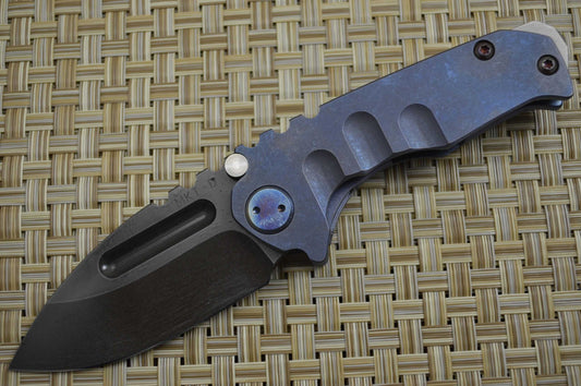 Medford Knife and Tool Micro Praetorian T, Flamed Titanium Handle, PVD D2 (SOLD)
