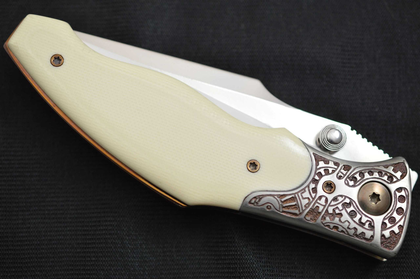 Alan Folts Custom "Steampunk" Liner-Lock Folding Knife (SOLD)