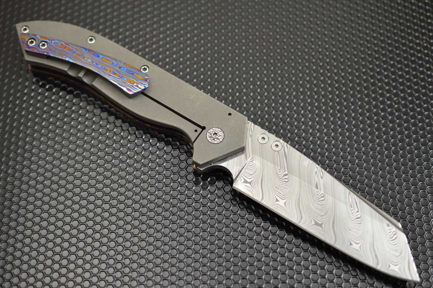 Tyler Turner Dress Damasteel DONK, Hyperdrive Black Timascus, Zirconium, MOP, 2018 ICCE (SOLD)