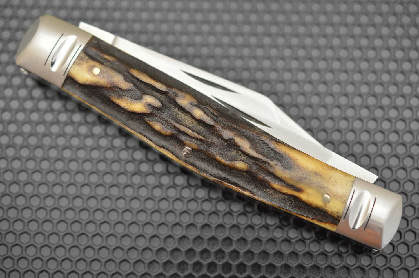 Bill Ruple 3-Blade Natural Stag Large Stockman Slip-Joint Folding Knife (SOLD)