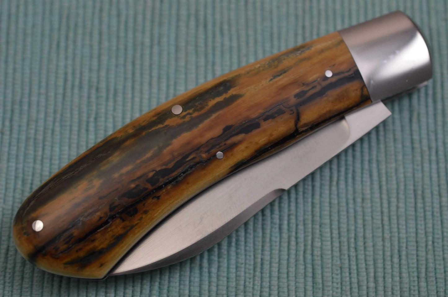 Tom Ploppert DINO, Slip-Joint Folding Knife, Fossilized Scales (SOLD)