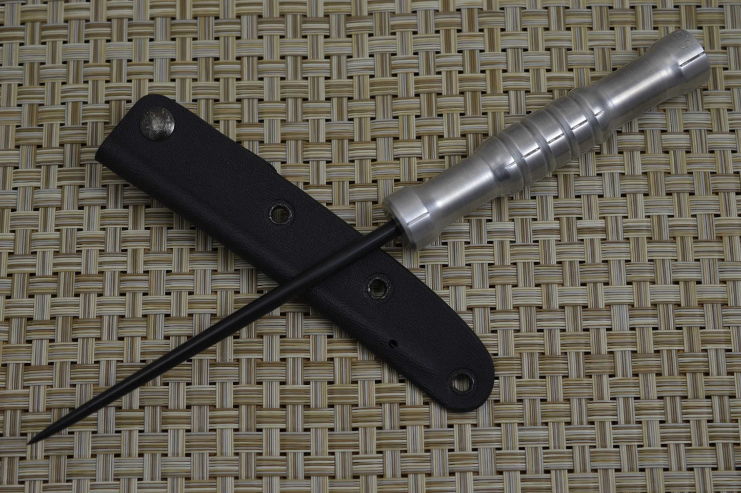 G.H.K. "Spike", Polished Duraluminum, IWB Kydex Sheath (SOLD)