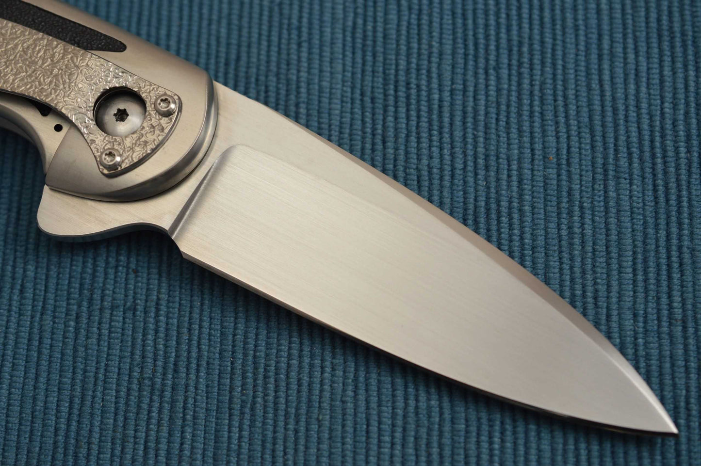 "Unnamed" Lee Williams Carved Titanium Frame-Lock Flipper, 1 of 2 (SOLD)