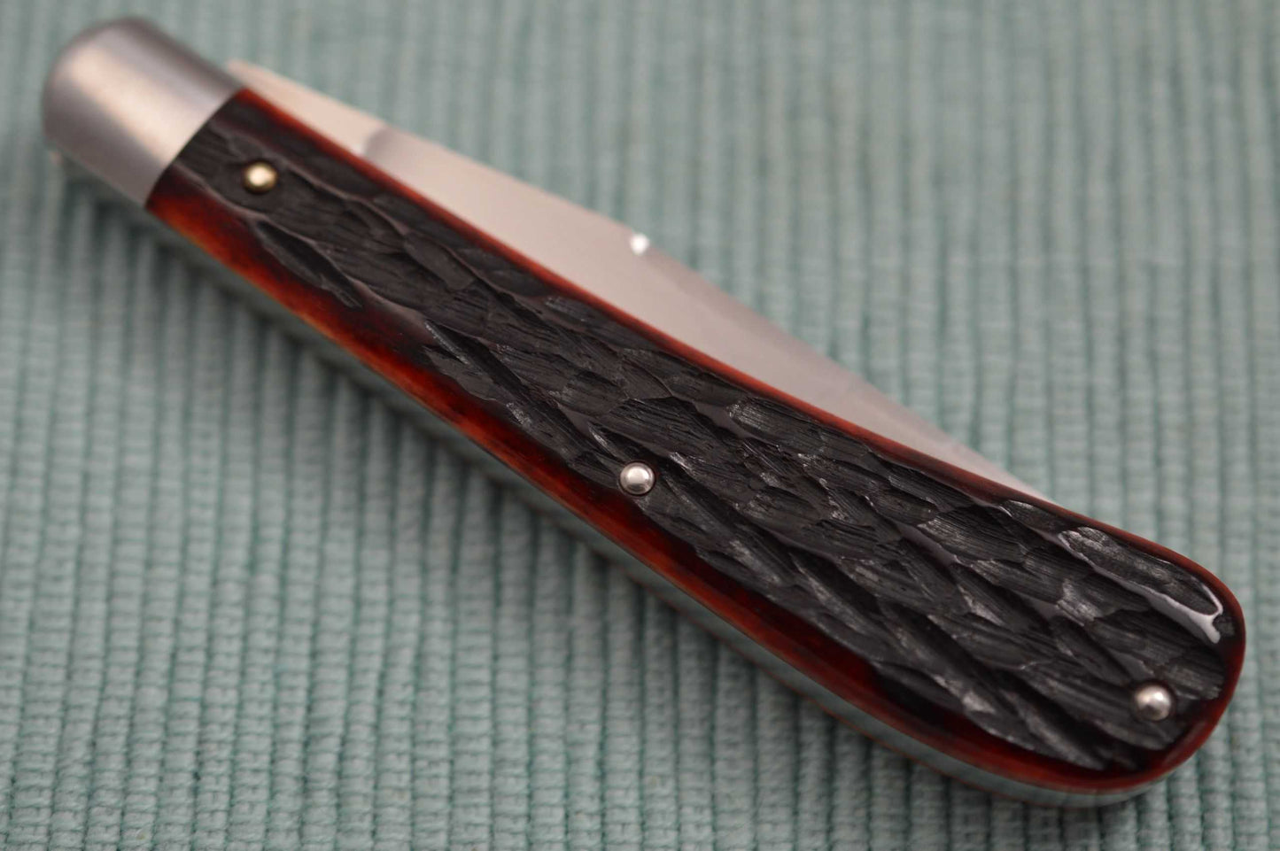 Reese Bose Slip-Joint Trapper, Red Jigged Bone Scales (SOLD)