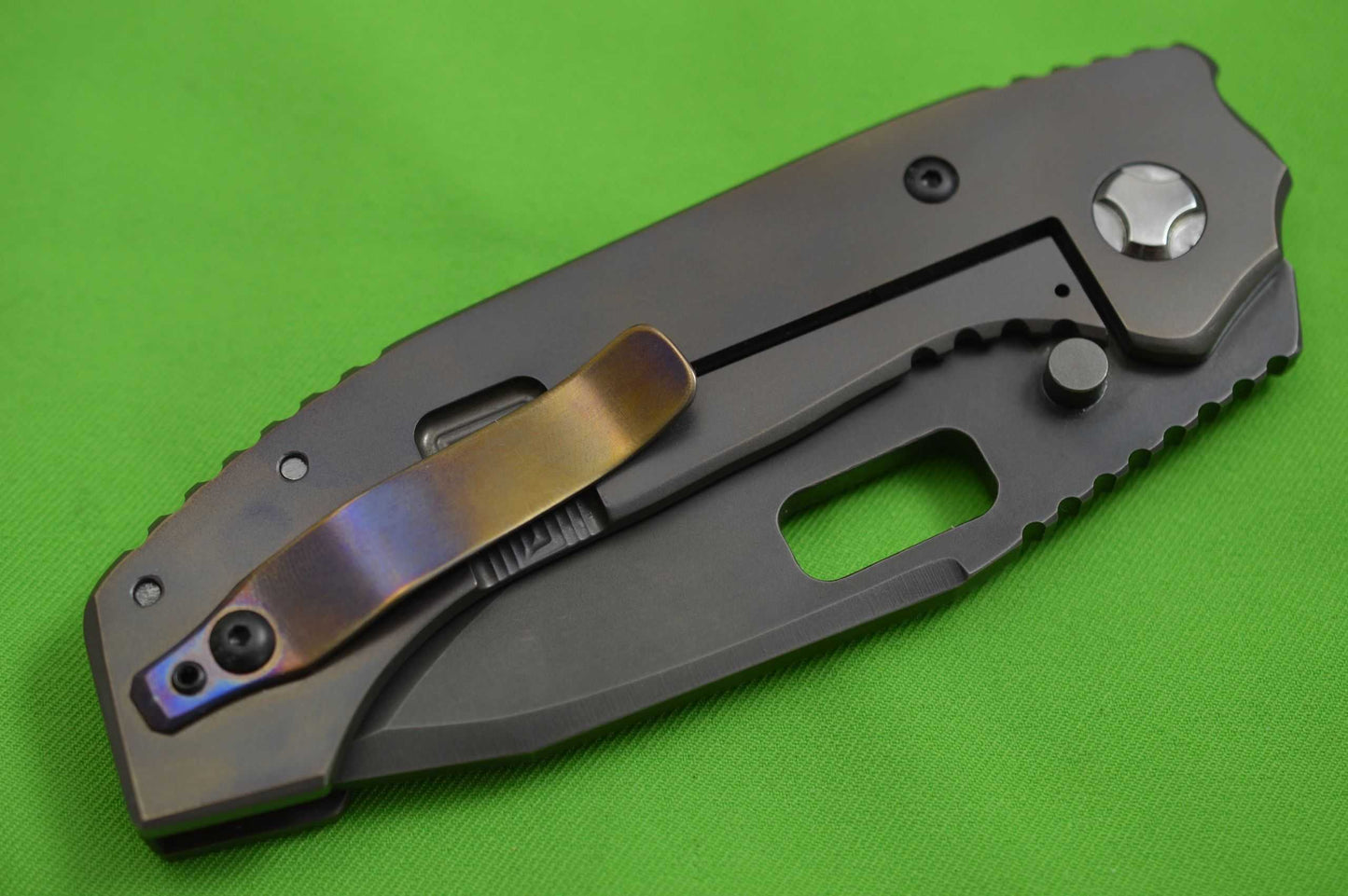 Trouble Blades Full Size Custom Mofo-L-Frag, B.W. Swedge Folding Knife (SOLD)