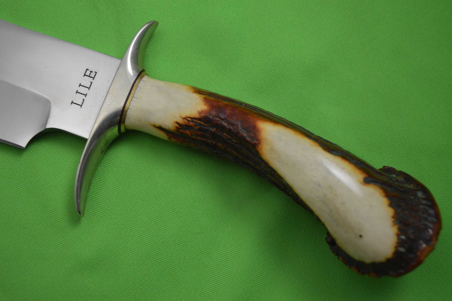 Vintage Jimmy Lile No Dot Massive Crown Stag Bowie Knife (SOLD)