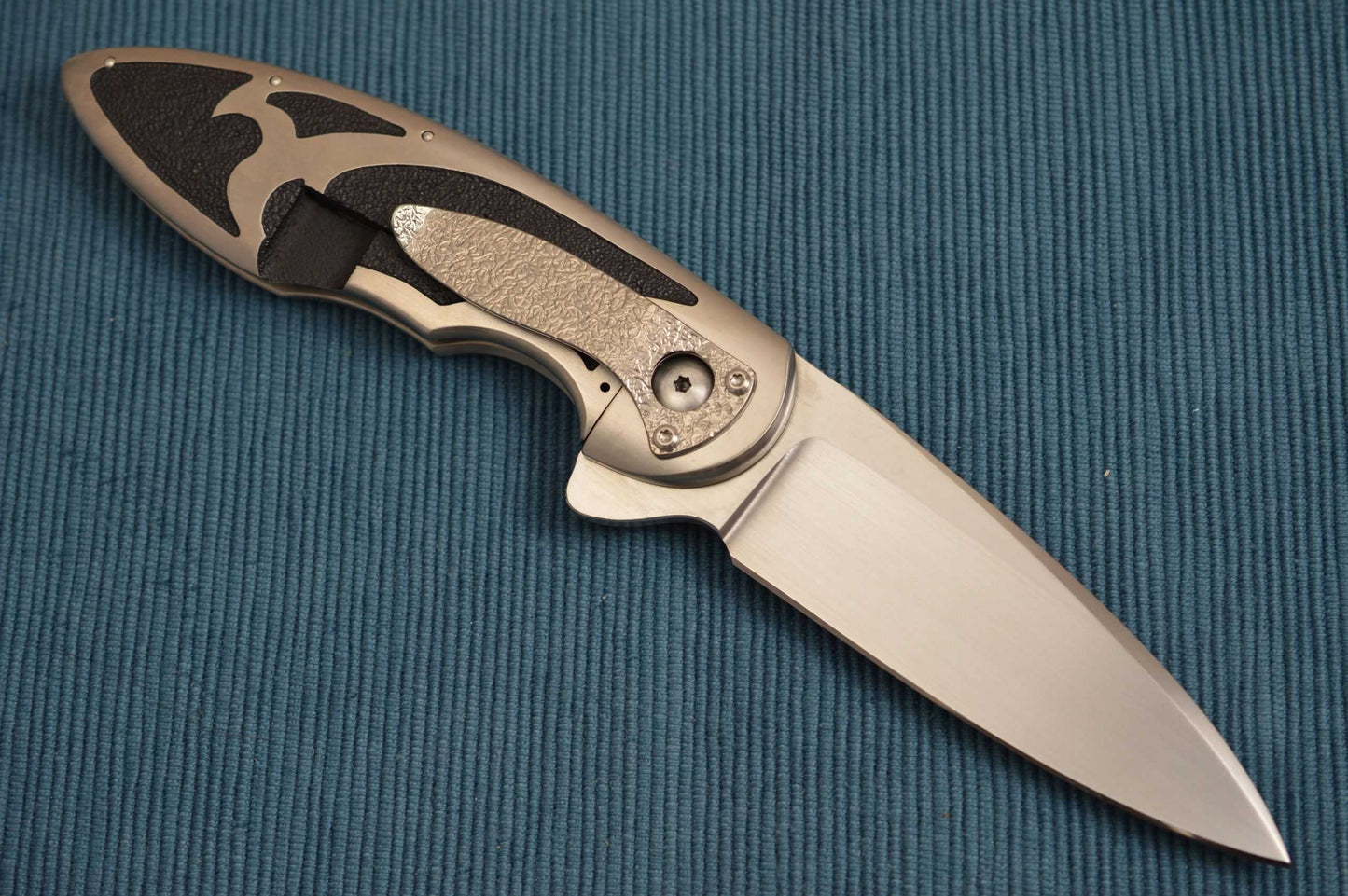 "Unnamed" Lee Williams Carved Titanium Frame-Lock Flipper, 1 of 2 (SOLD)