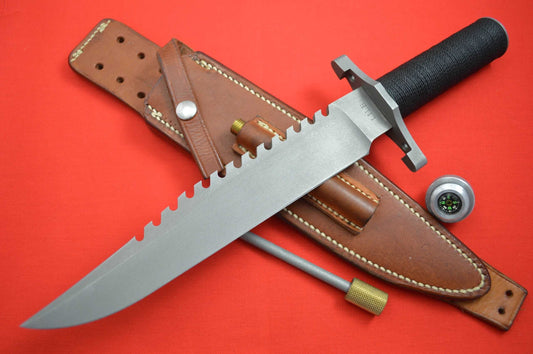 Jimmy Lile No Dot "SLY II" Rambo Survival Knife, Black Cord Wrapped, Compass (SOLD)
