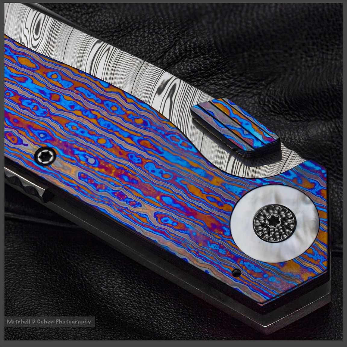 Tyler Turner Dress Damasteel DONK, Hyperdrive Black Timascus, Zirconium, MOP, 2018 ICCE (SOLD)