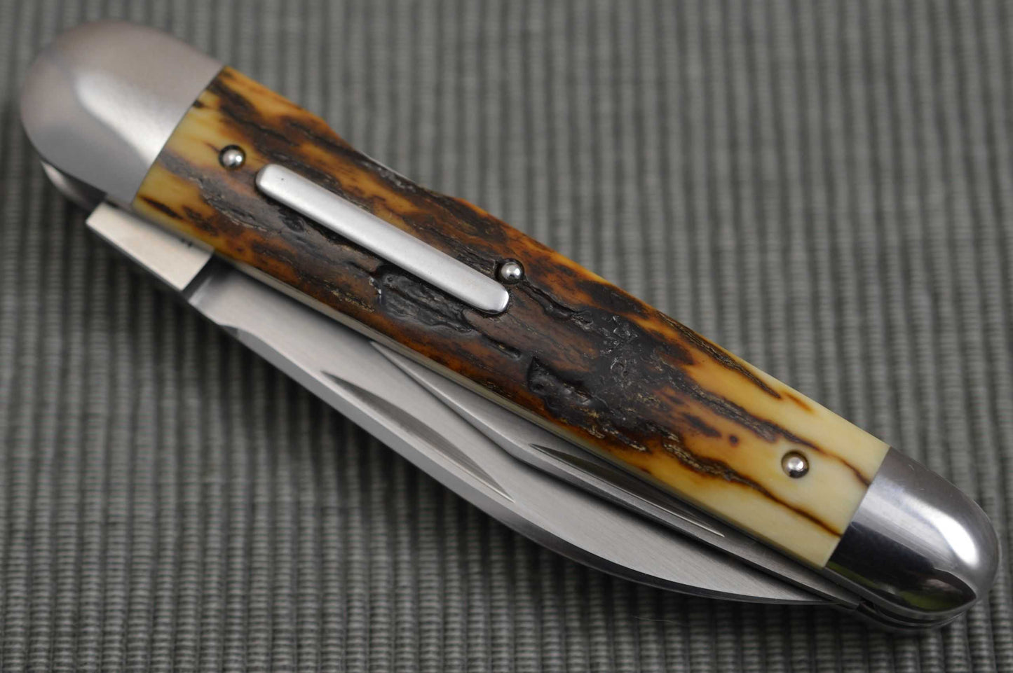 Bill Ruple Fossilized 3-Blade Lock Back Whittler, 2018 Blade Show (SOLD)