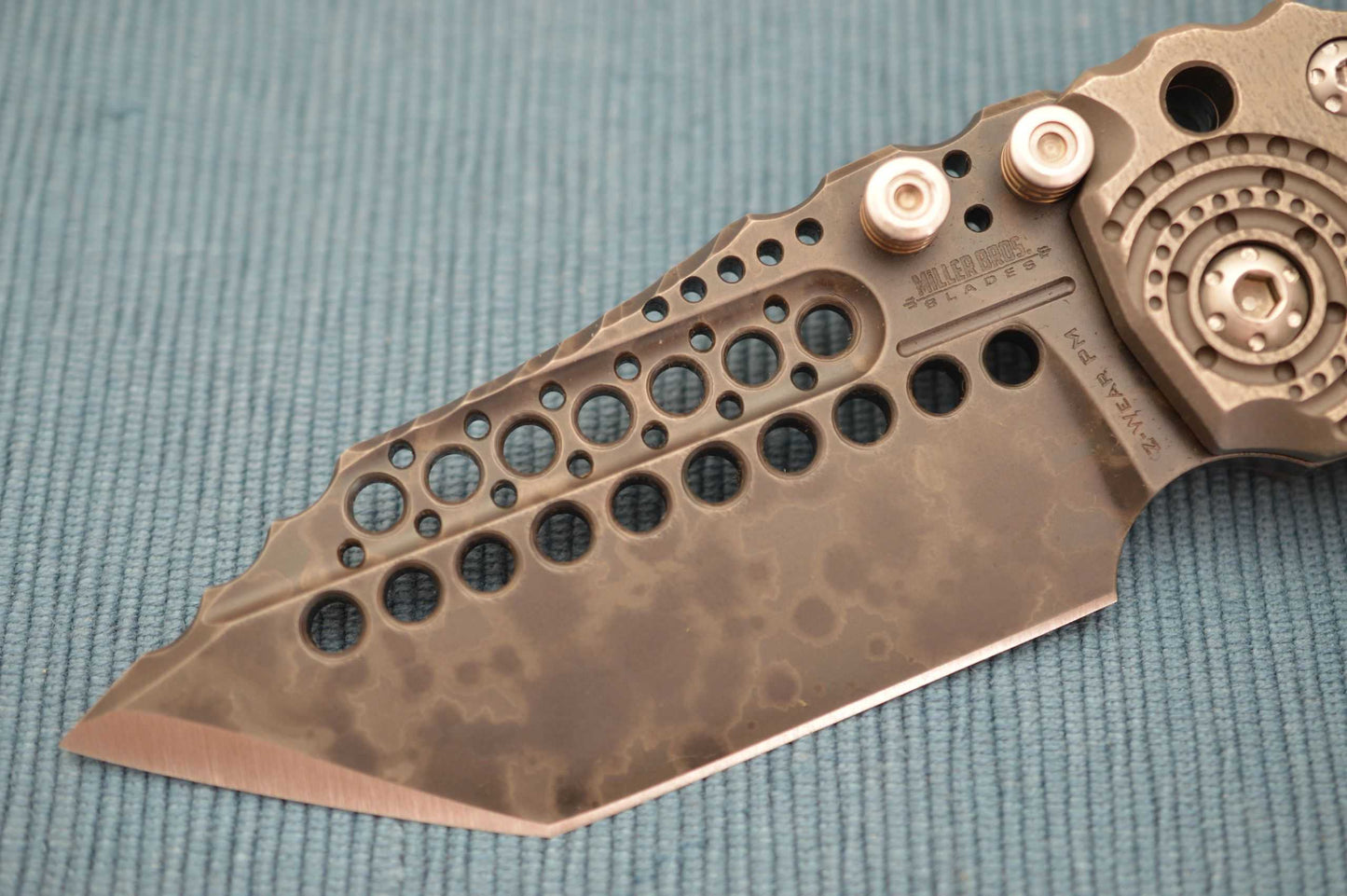 Miller Bros. Blades Custom T-1 Folder, Z-Wear Blade, Sculpted Titanium Frame (SOLD)