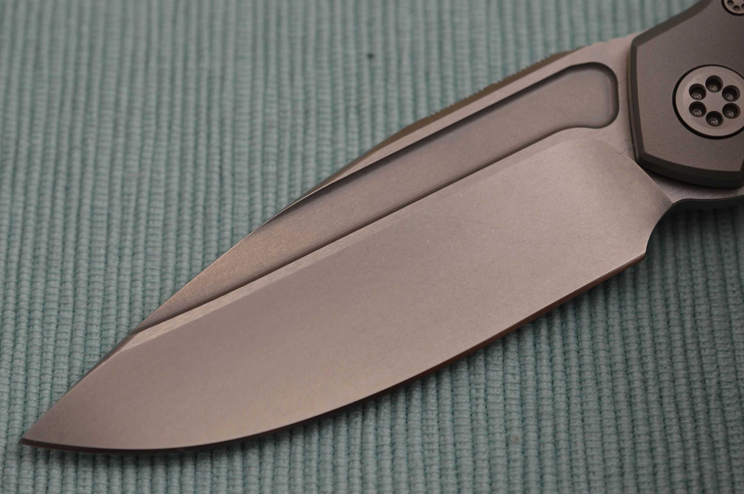 Anthony Marfione Custom Knives ANAX, Stonewashed Elmax, 6AL-4V Integral Titanium Frame (SOLD)