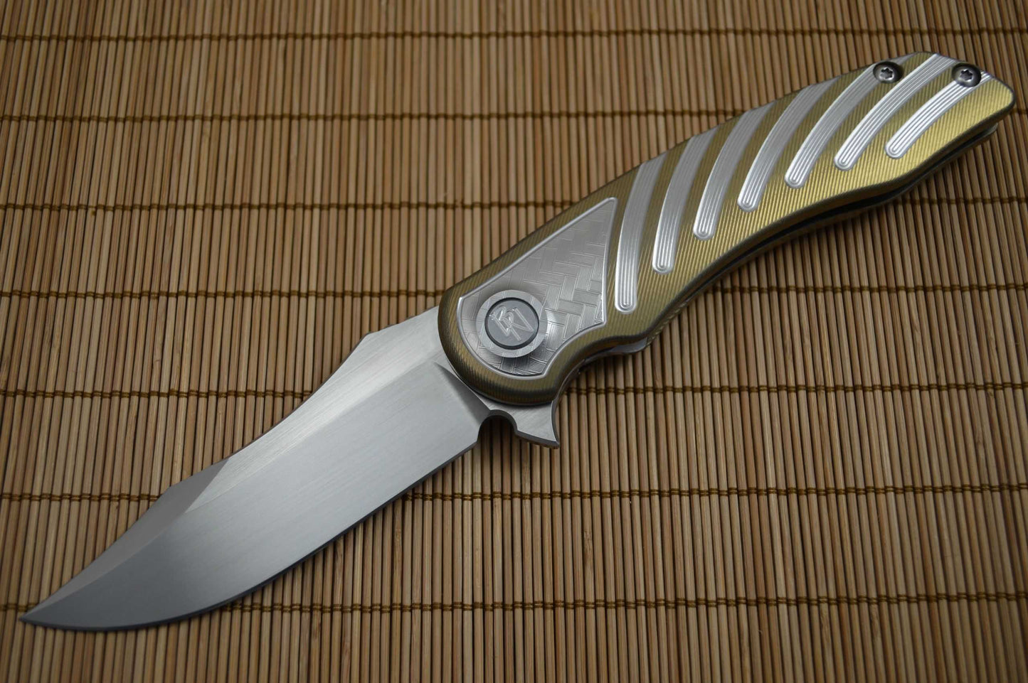 Brian Nadeau CYCLONE Flipper (3D Version), Anodized Gold Titanium (SOLD)