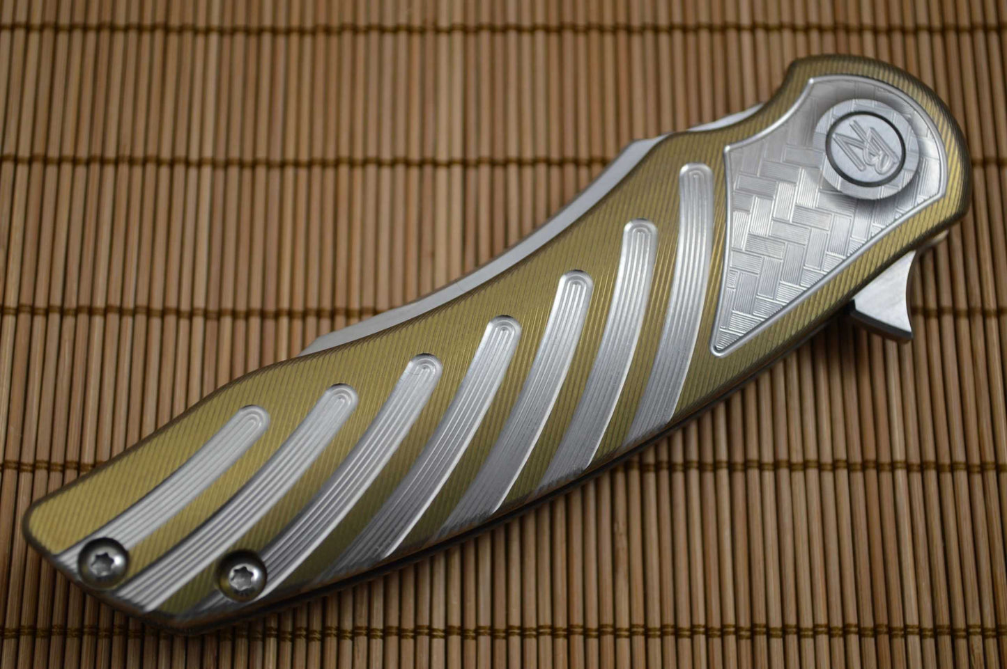 Brian Nadeau CYCLONE Flipper (3D Version), Anodized Gold Titanium (SOLD)