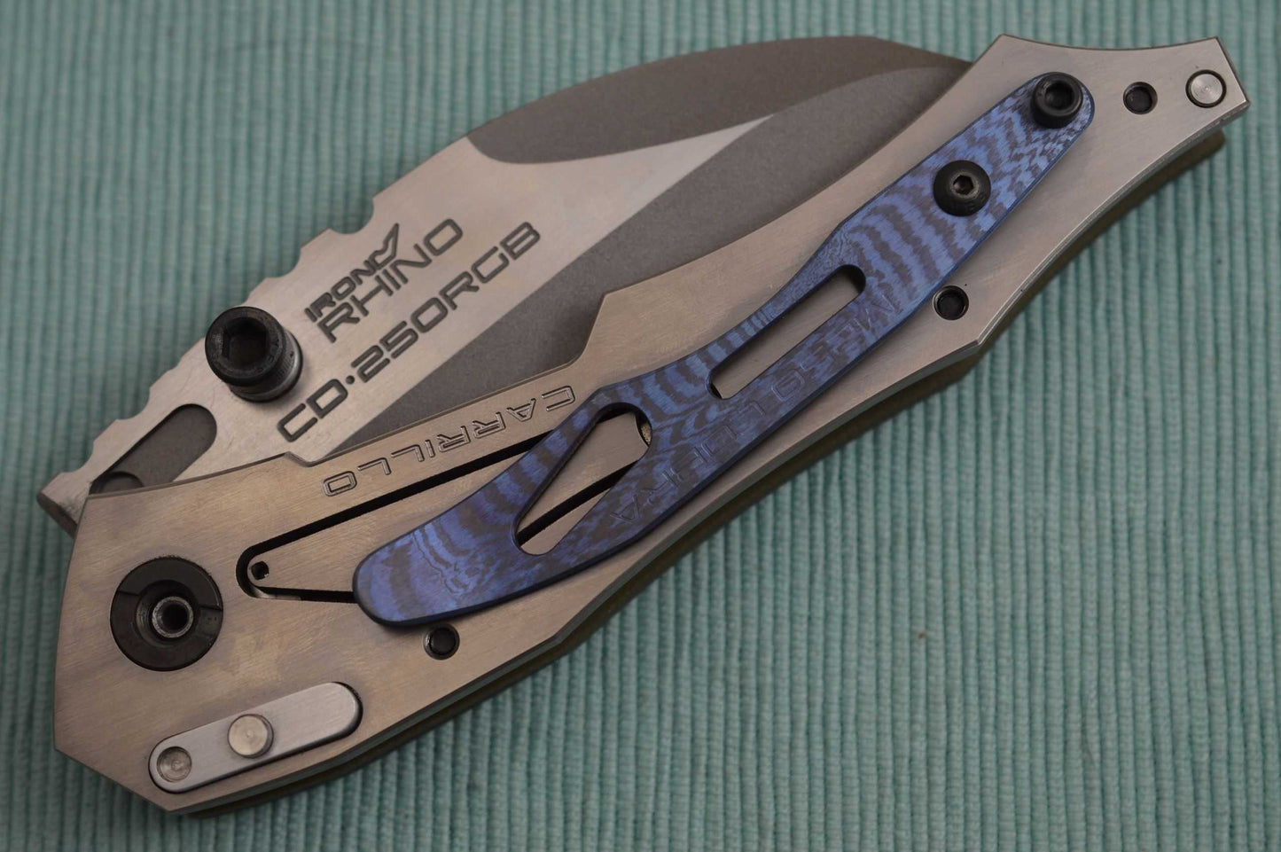 Dwaine Carrillo PROTOTYPE, No. 0, Button-Lock Cobra M4 Carbon Fiber, OD Green G10 (SOLD)