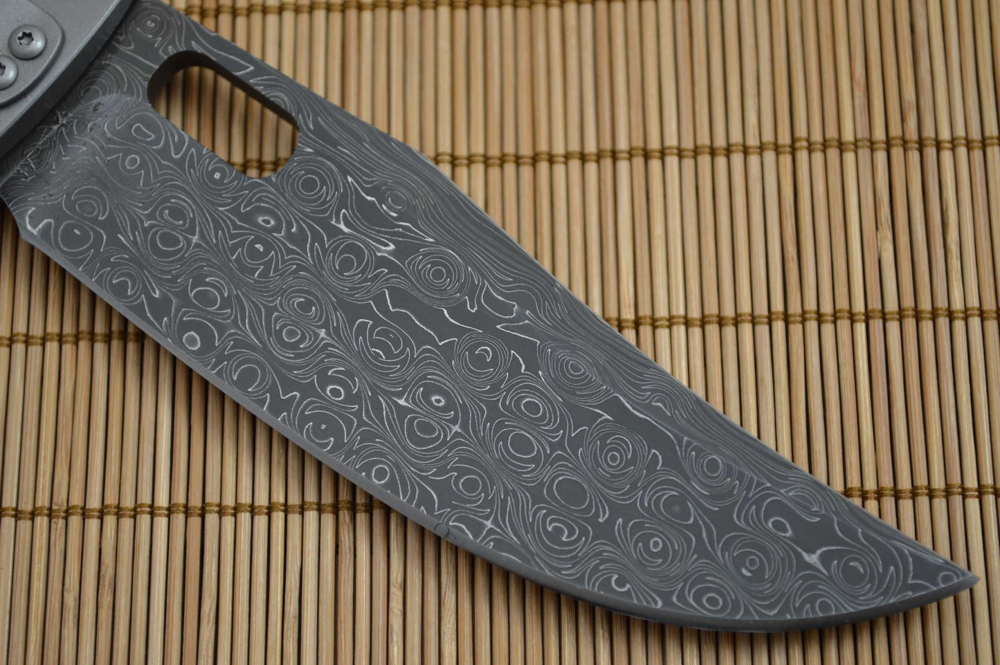 Tom Mayo 25th Anniversary Damascus Blade, Frame-Lock Folder (SOLD)