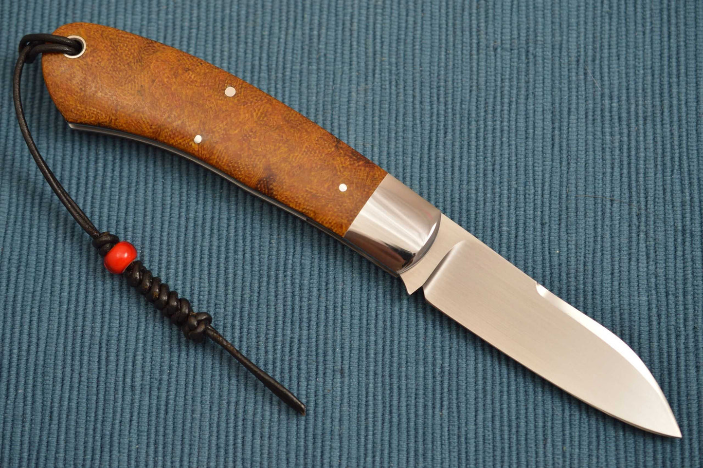 Tom Ploppert DINO, Original Antique Brown Rag Micarta Scales (SOLD)