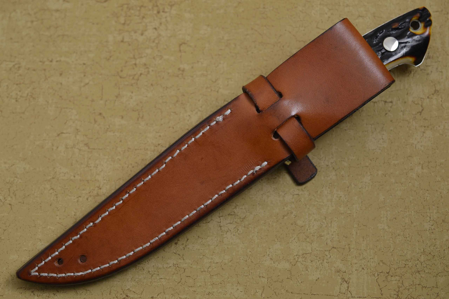 Masao Takahashi Stag Fighting Knife and Leather Sheath (SOLD)