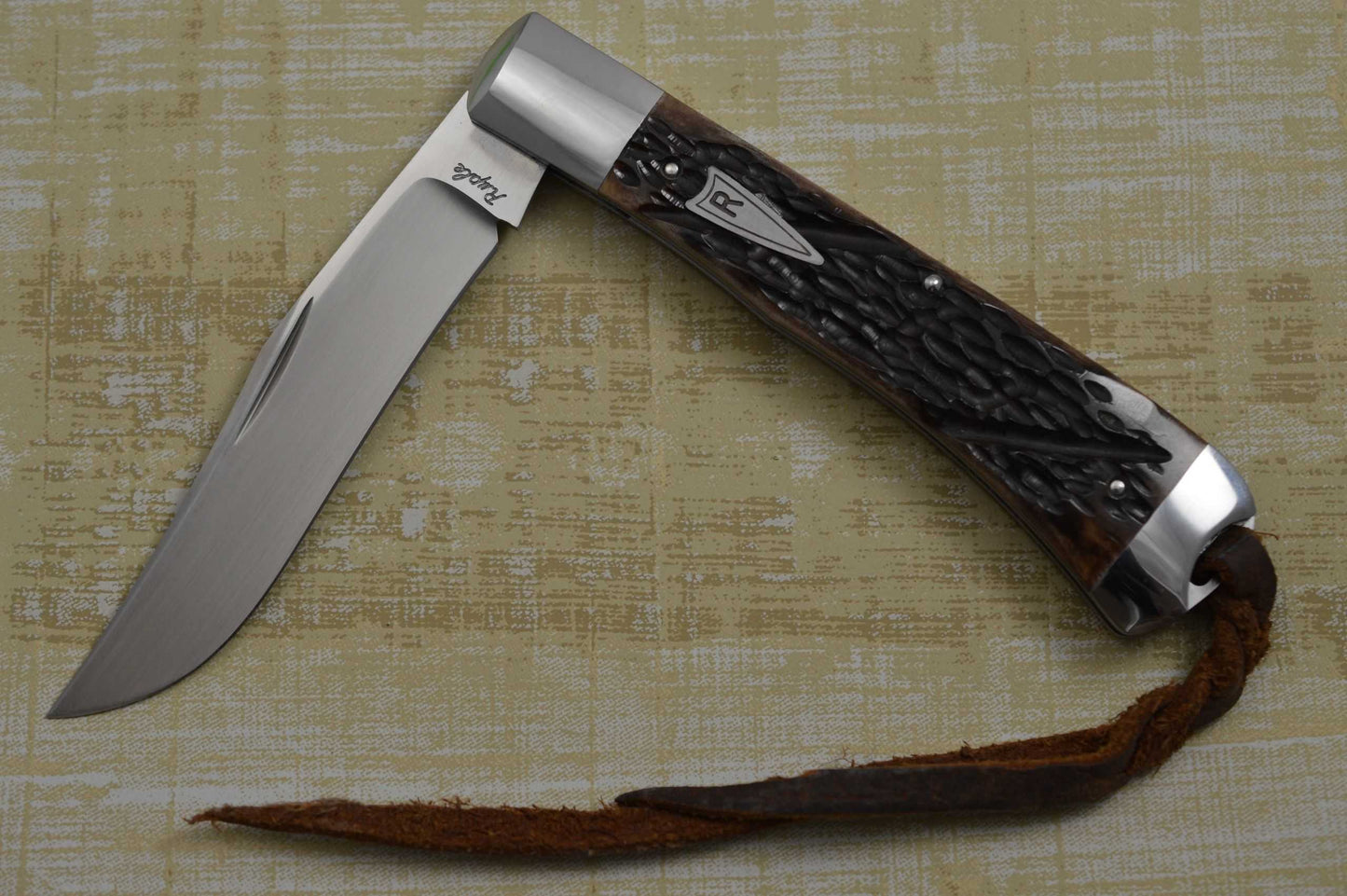 Bill Ruple Jigged Bone Single Blade Trapper, Slip-Joint Folding Knife (SOLD)