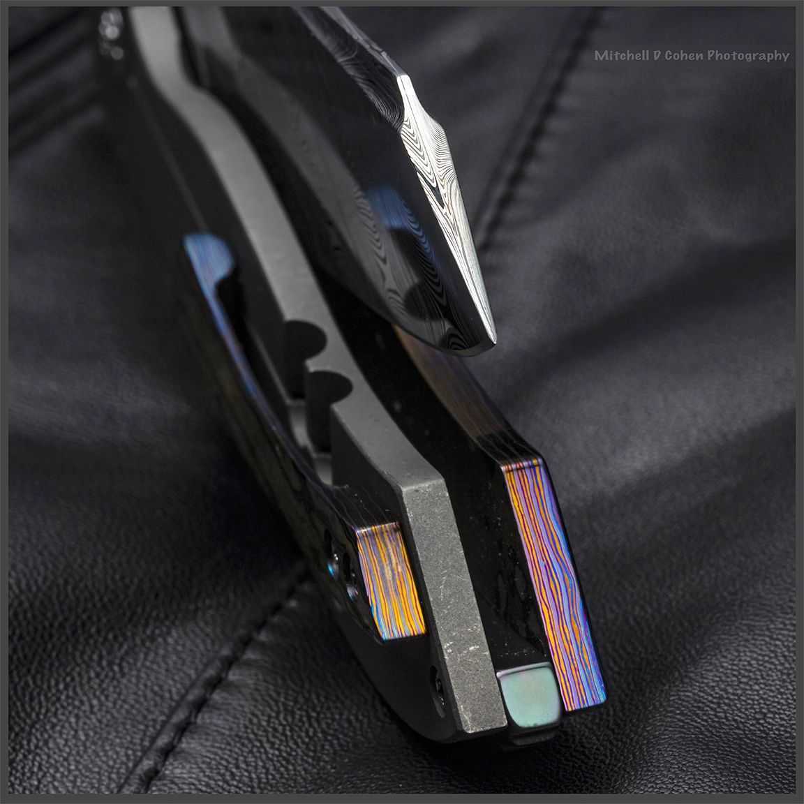 Tyler Turner Dress Damasteel DONK, Hyperdrive Black Timascus, Zirconium, MOP, 2018 ICCE (SOLD)