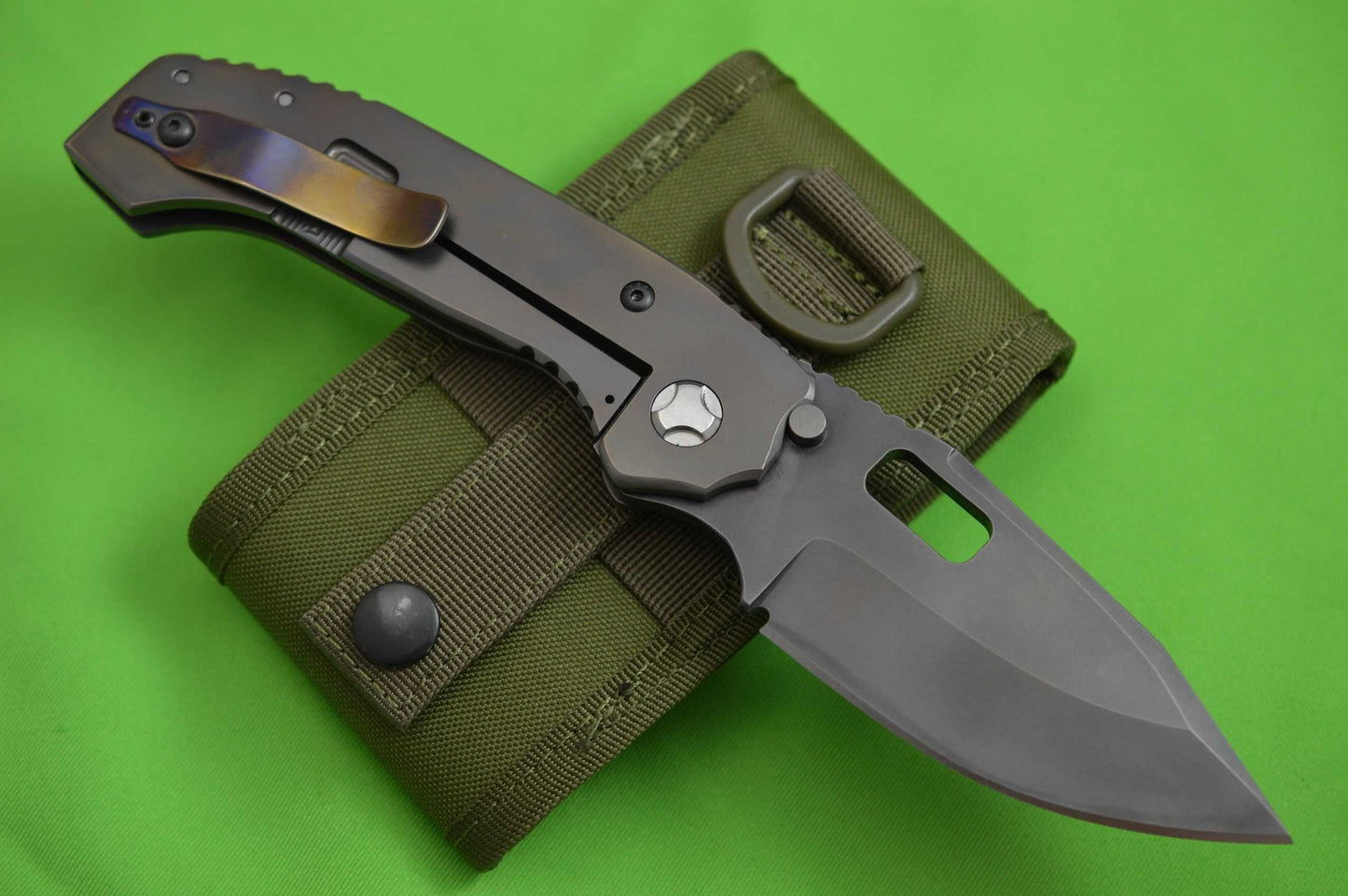 Trouble Blades Full Size Custom Mofo-L-Frag, B.W. Swedge Folding Knife (SOLD)