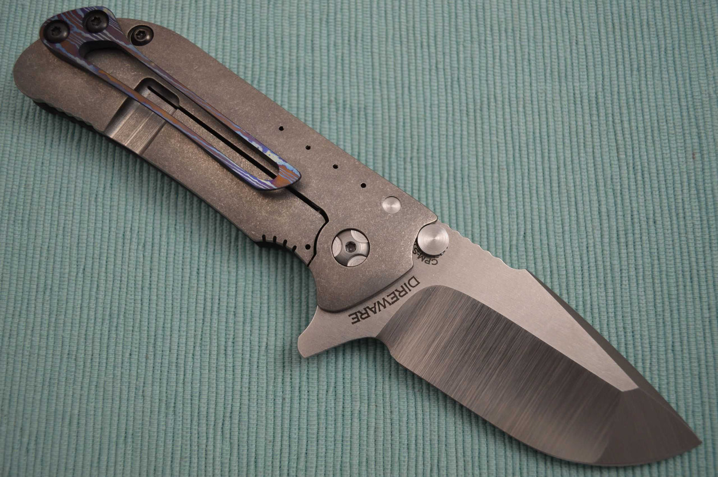 Direware M8 Flipper, Ti Frame, Marble Carbon Fiber, Moku-Ti Clip (SOLD)