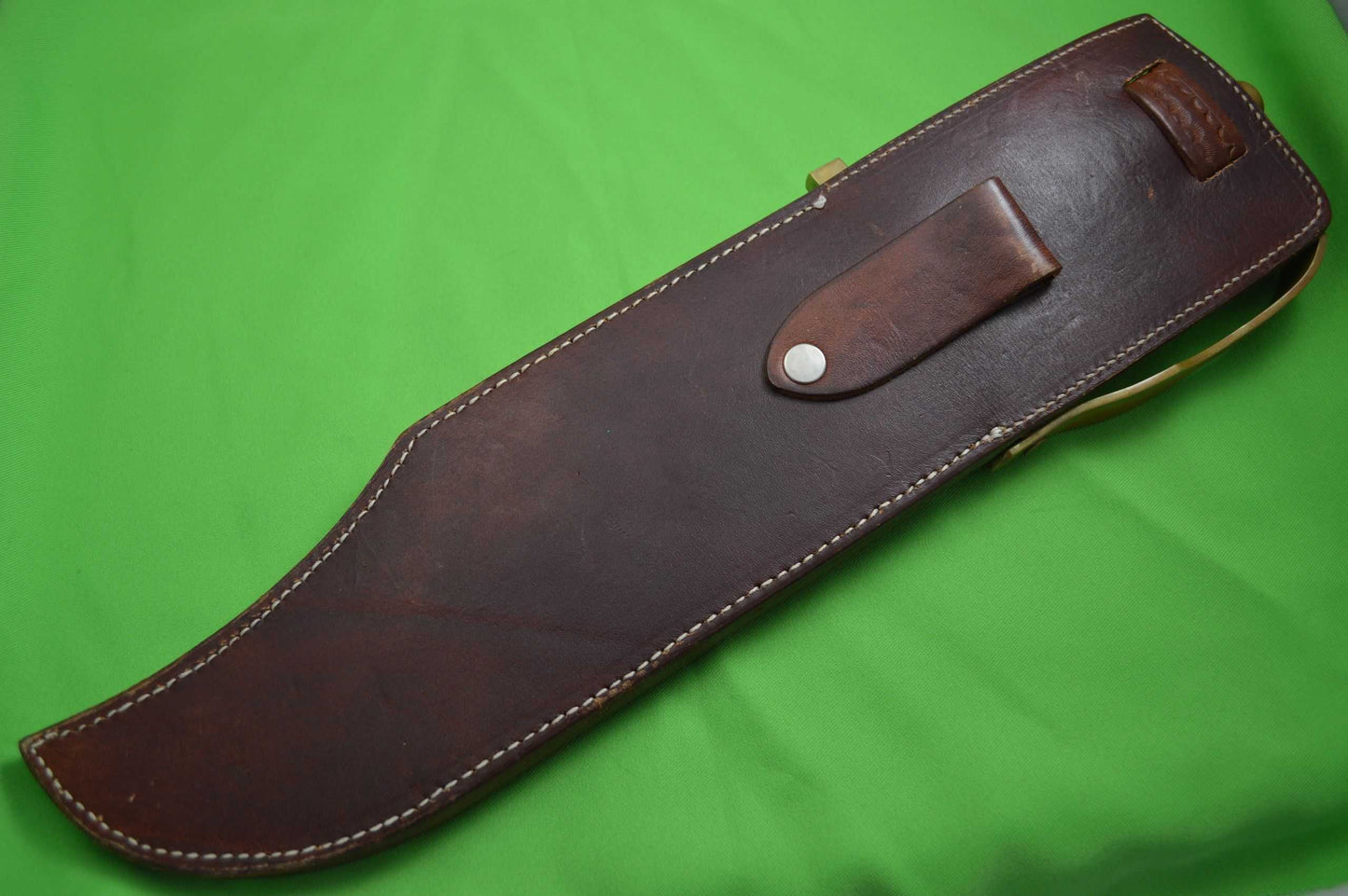 Vintage Buck Custom Shop U.S.A., D-Guard Bowie Knife, Leather Sheath (SOLD)