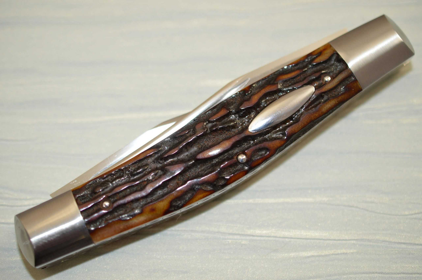 Bill Ruple Large Stag MUSKRAT, Double Bolstered, File-Worked Liners (SOLD)