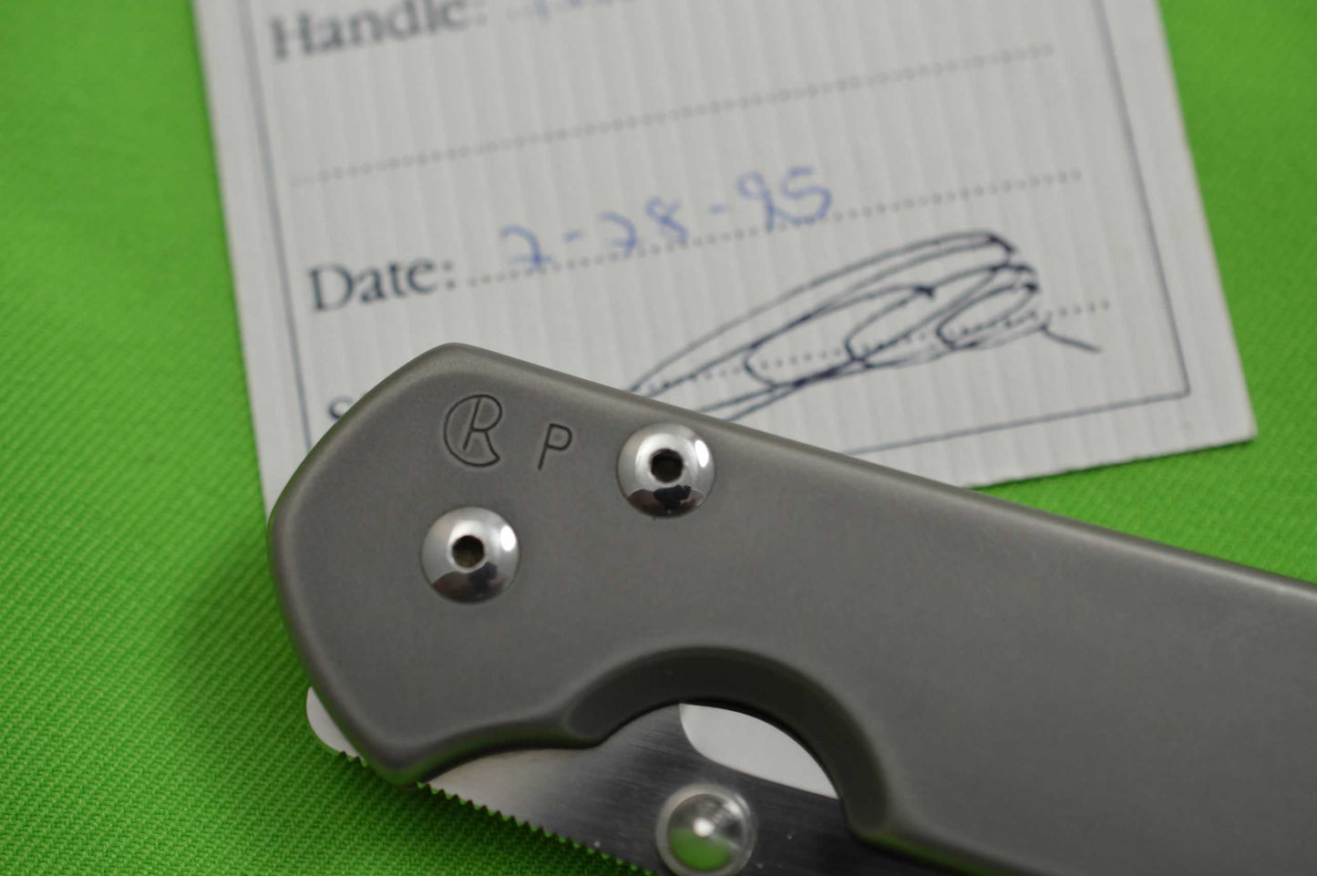 1995 Chris Reeve CRK Large "P" SEBENZA, Boxed, Pouch, Tool, COA (SOLD)