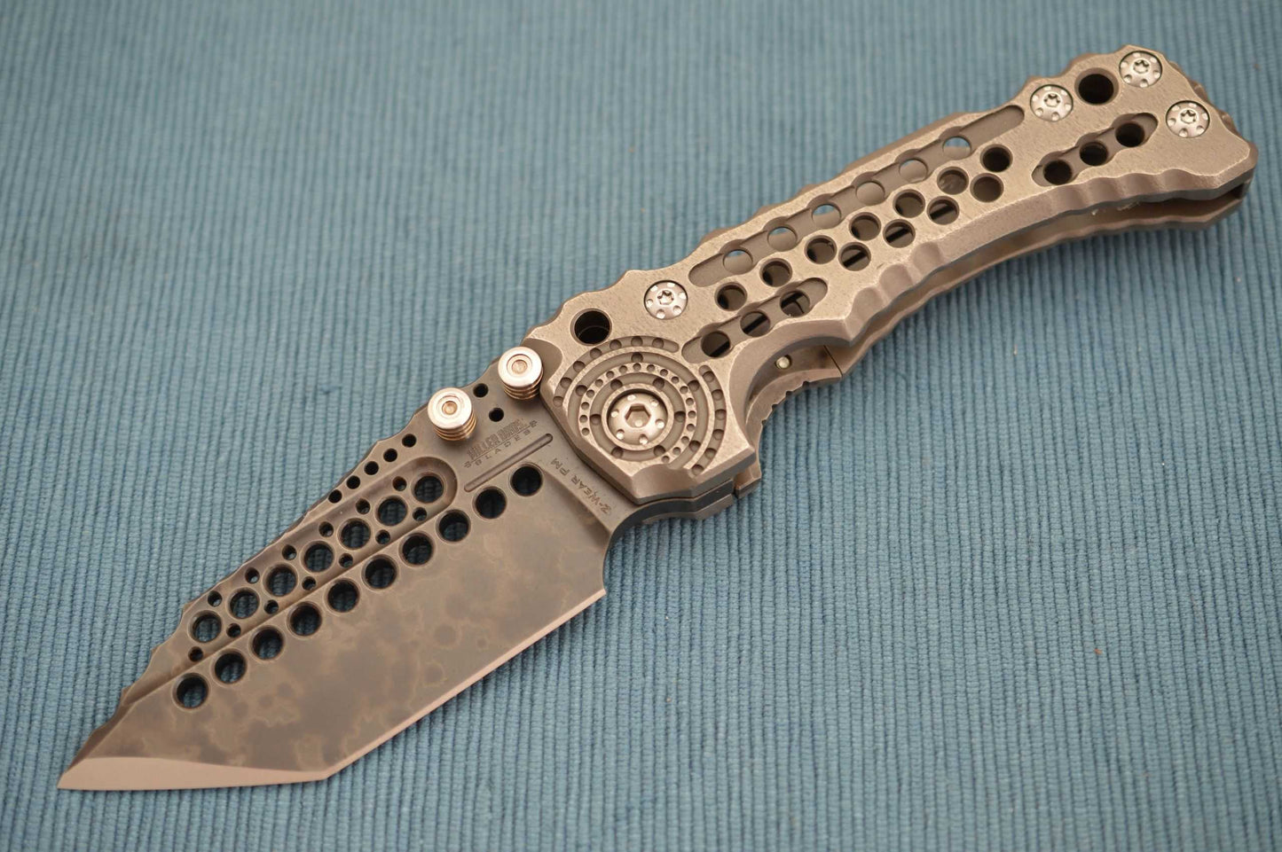 Miller Bros. Blades Custom T-1 Folder, Z-Wear Blade, Sculpted Titanium Frame (SOLD)