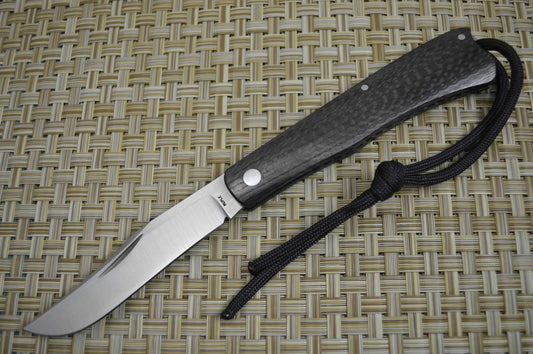 Bill Ruple Slip Joint, Linerless, Carbon Fiber Trapper, File-Work (SOLD)