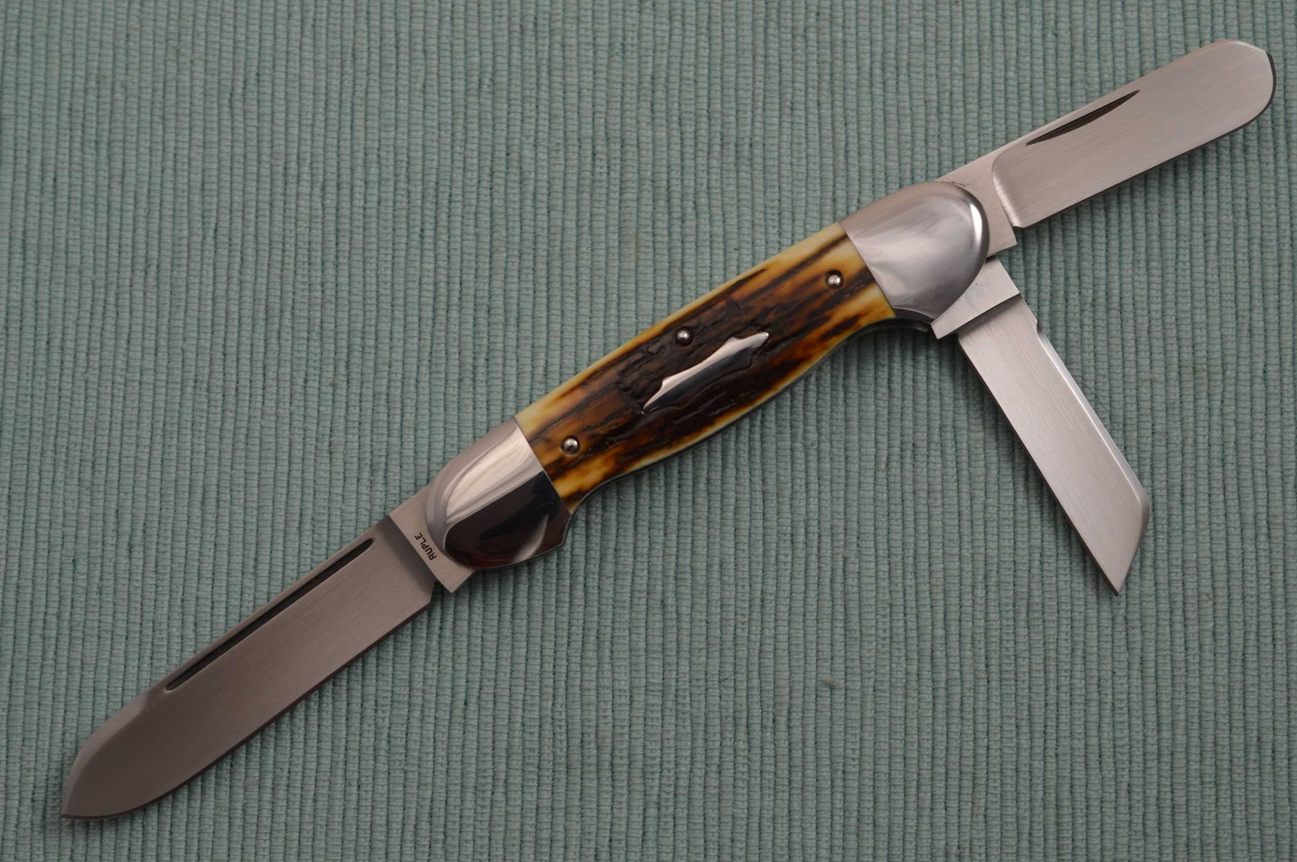 Bill Ruple Split-Back 3-Blade Canoe Whittler, Fossilized Scales (SOLD ...