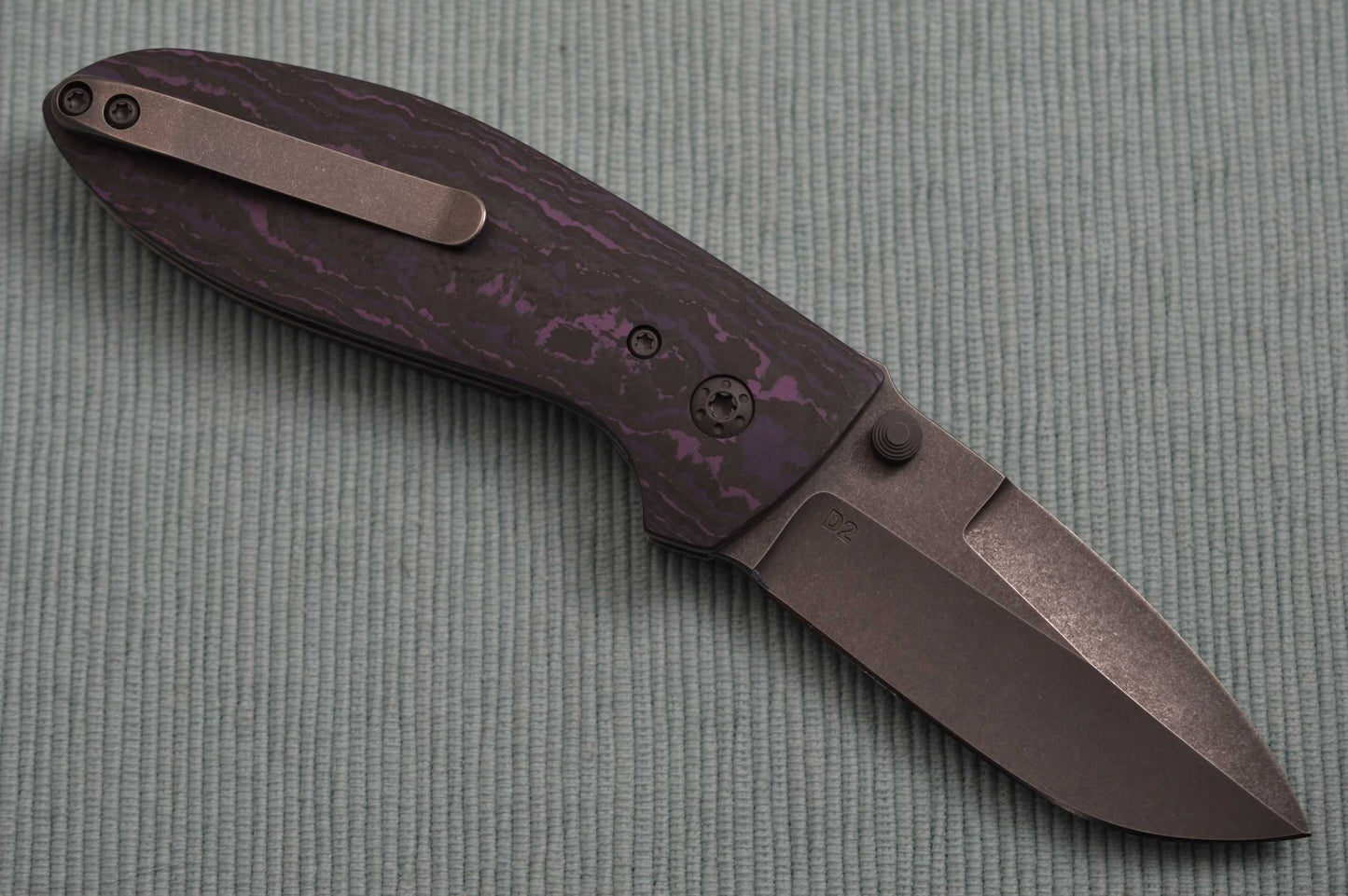 Tom Krein Purple Fat Carbon Liner-Lock ALPHA + Ben Krein Fusion Worry Stone (SOLD)