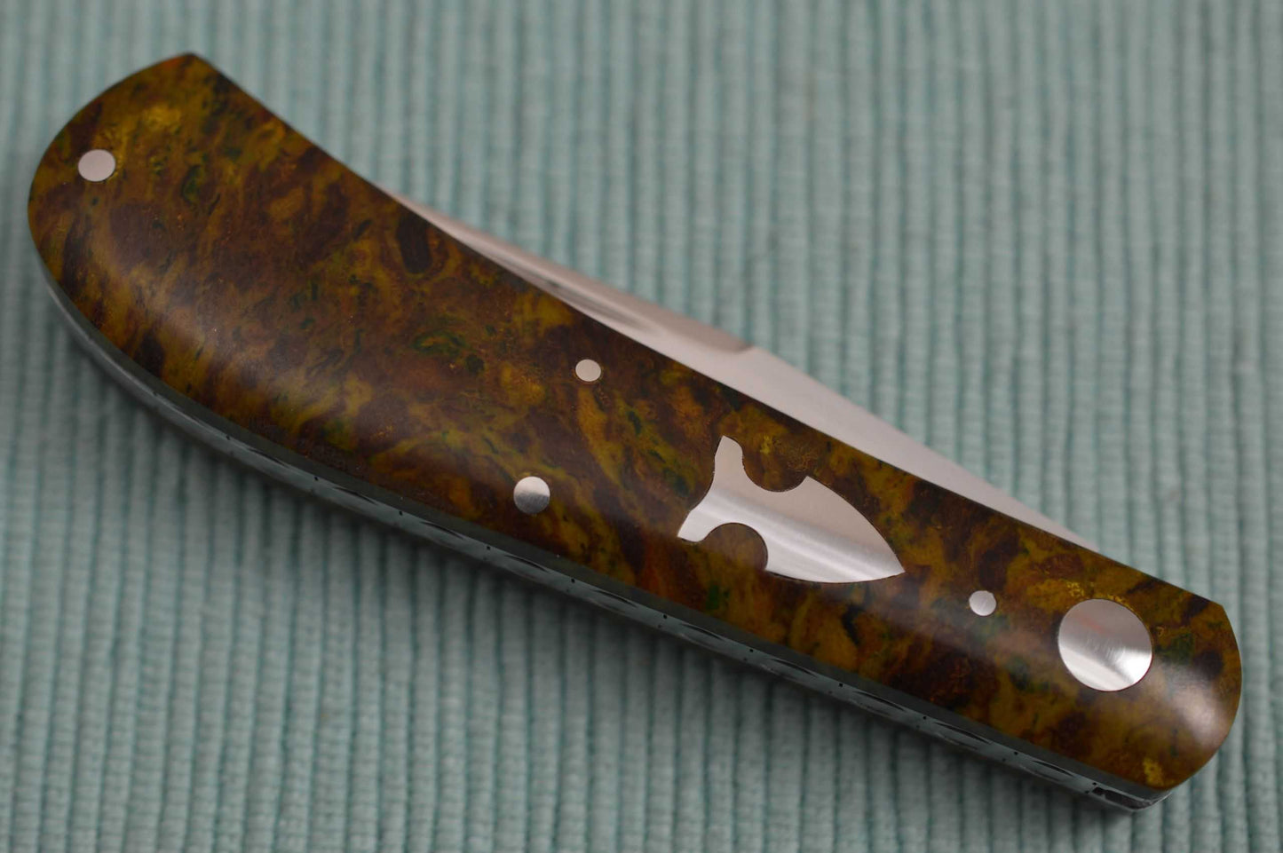 Luke Swenson Rag Micarta Shadow Pattern Trapper, Blade Show 2018 (SOLD)