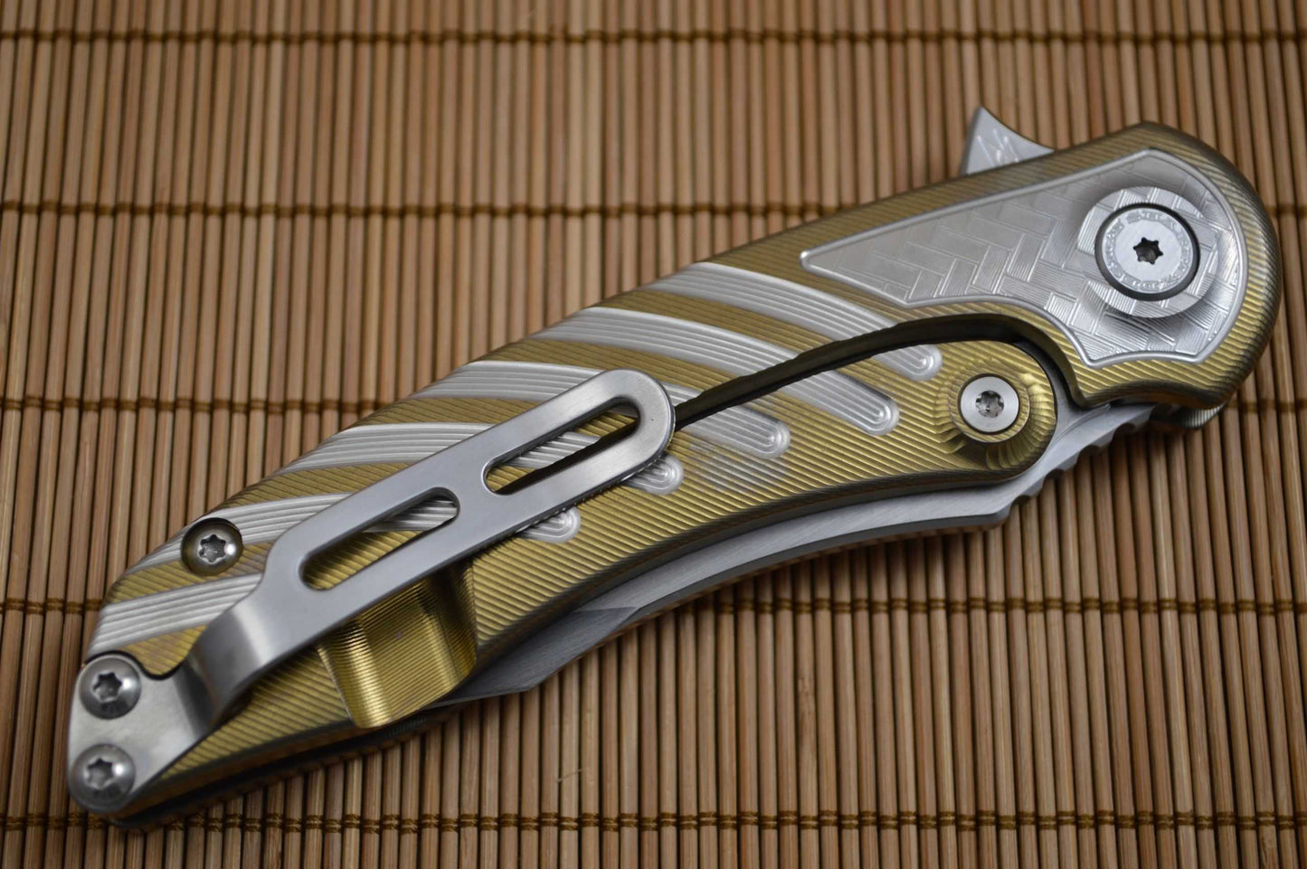 Brian Nadeau CYCLONE Flipper (3D Version), Anodized Gold Titanium (SOLD)