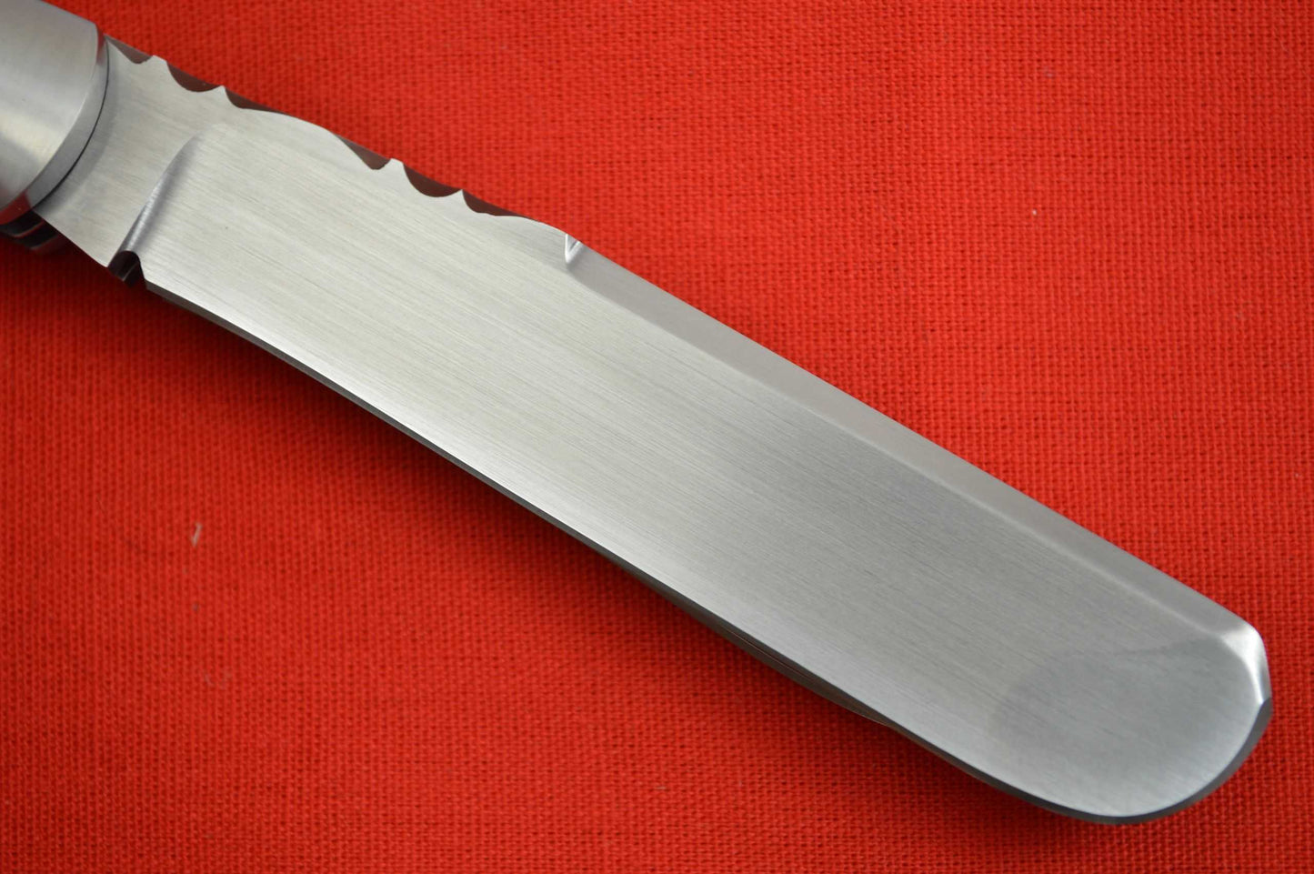 Bill Ruple Two-Blade Trapper, Jigged Bone, Double Bolster, File-Worked Blade Spine and Liners (SOLD)