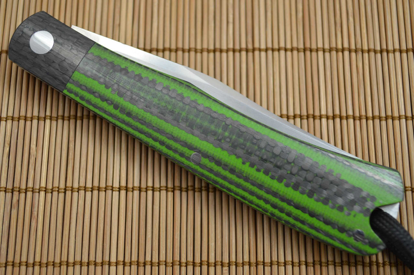 Bill Ruple Slip Joint Linerless Trapper, Carbon Fiber / Green G10, File-Work (SOLD)