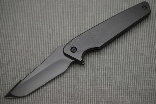 Will Moon Custom Mark 7 Black Cerakoted Frame-Lock Flipper Folding Knife (SOLD)