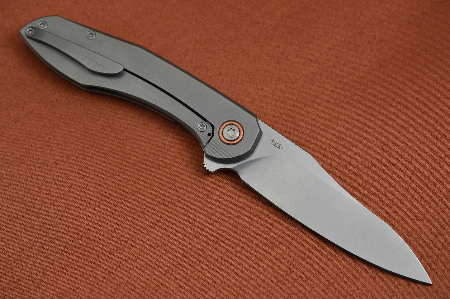 Brad Southard Performance Series Mini TOLK Frame-Lock Flipper, Copper Backspacer and Pivot Ring (SOLD)