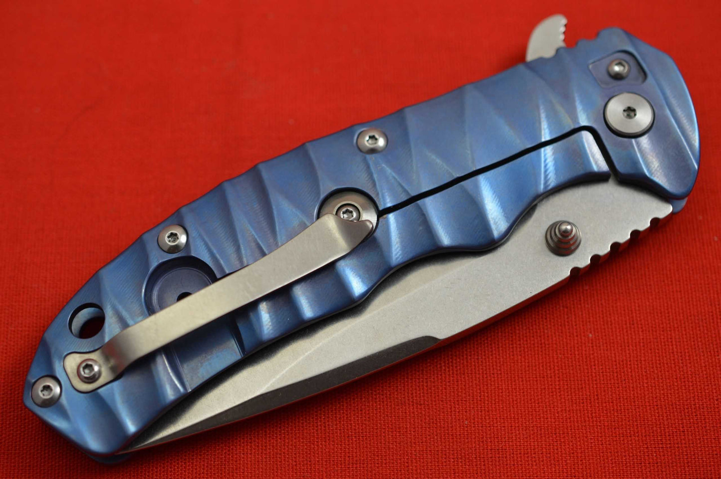 Tim Britton TANGO Flipper, Blue Anodized Titanium Frame, Stonewashed S30V (SOLD)