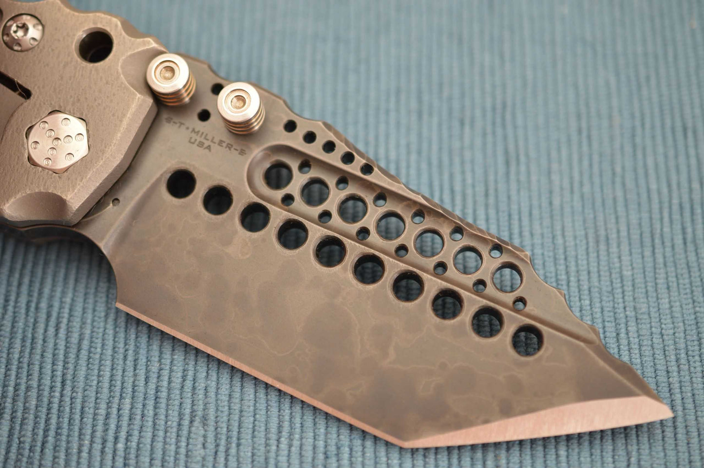 Miller Bros. Blades Custom T-1 Folder, Z-Wear Blade, Sculpted Titanium Frame (SOLD)