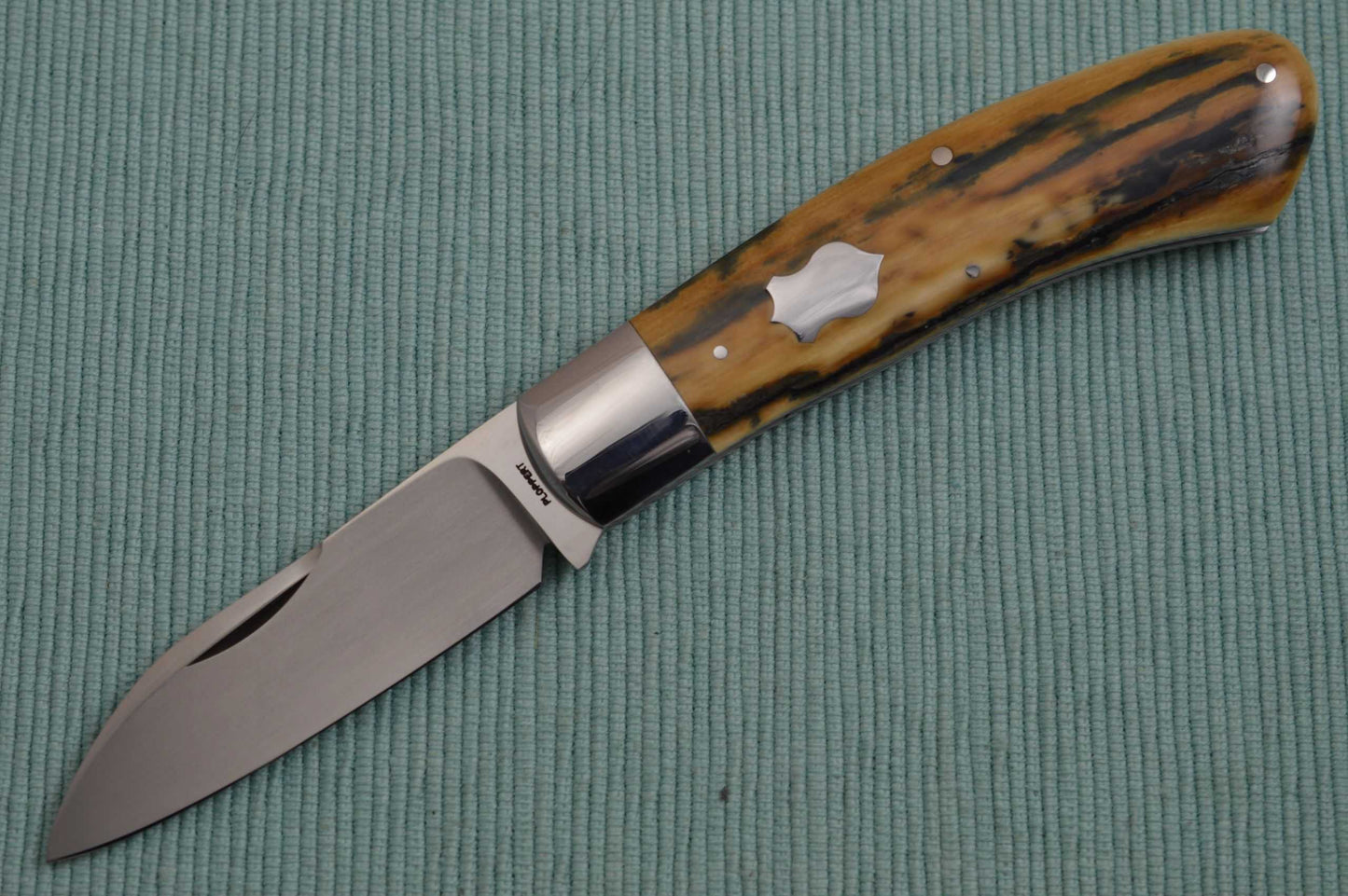 Tom Ploppert DINO, Slip-Joint Folding Knife, Fossilized Scales (SOLD)