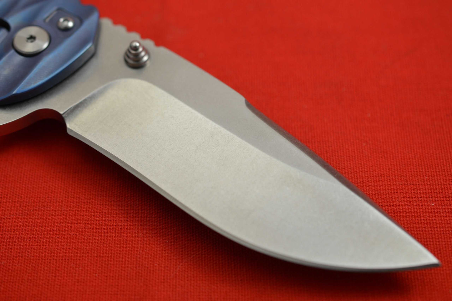 Tim Britton TANGO Flipper, Blue Anodized Titanium Frame, Stonewashed S30V (SOLD)