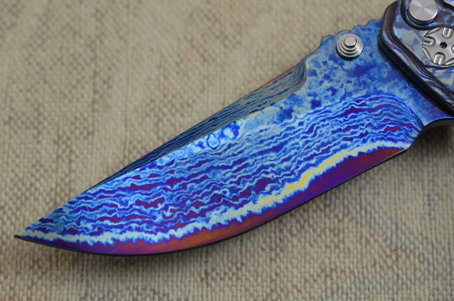 Brian Tighe TKI 2016 "Tighe Fighter" San Mai Beta C Titanium Core Blade, Timascus Scales (SOLD)