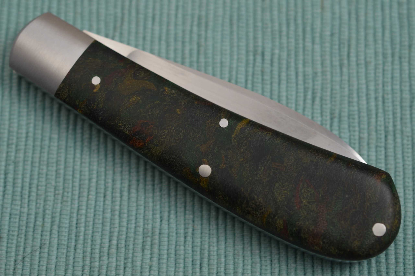 Tom Ploppert ZULU Spear, Original Antique Green "Rag" Micarta Scales (SOLD)