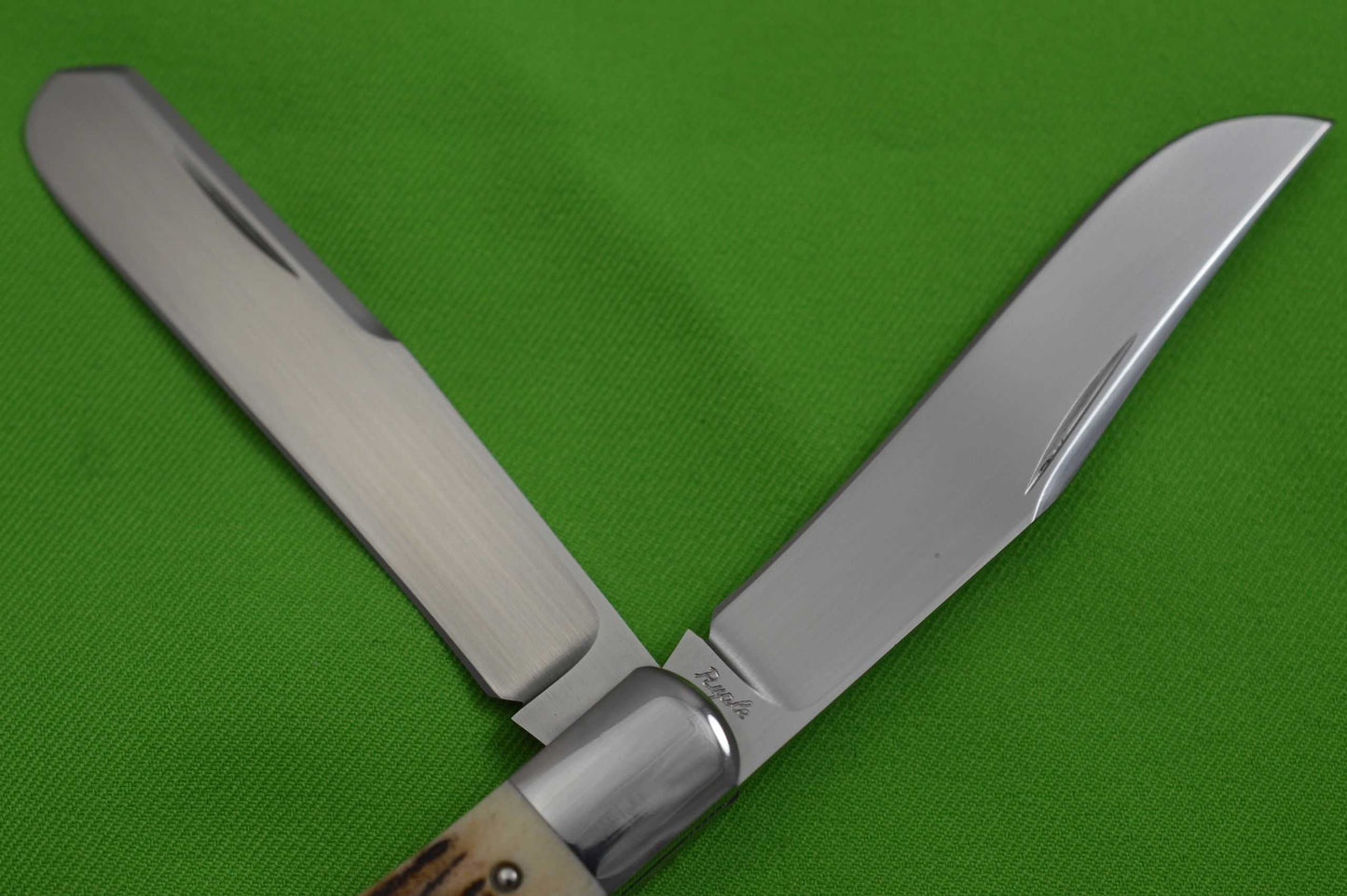 Bill Ruple Large 2-Blade Natural Stag Trapper, File-Worked Liners (SOLD)