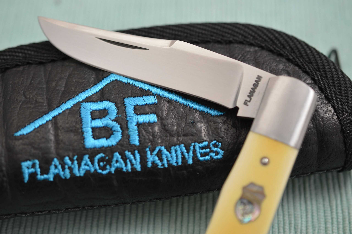 Burt Flanagan BackPocket, Westinghouse Micarta, Abalone Shield, Slip-Joint Folding Knife (SOLD)