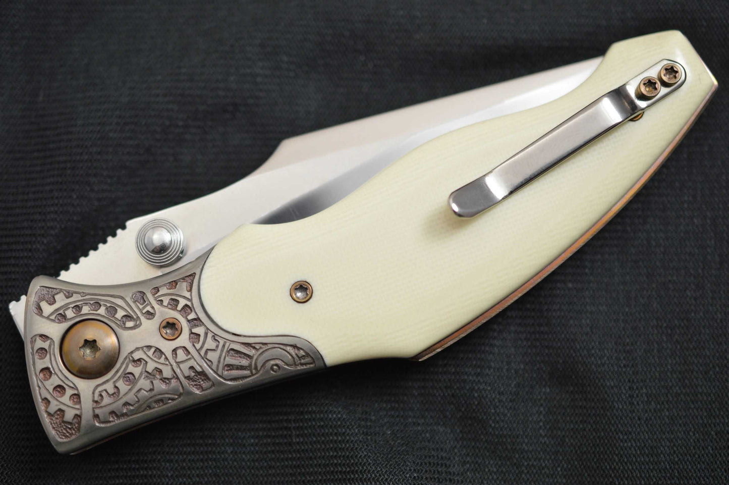 Alan Folts Custom "Steampunk" Liner-Lock Folding Knife (SOLD)